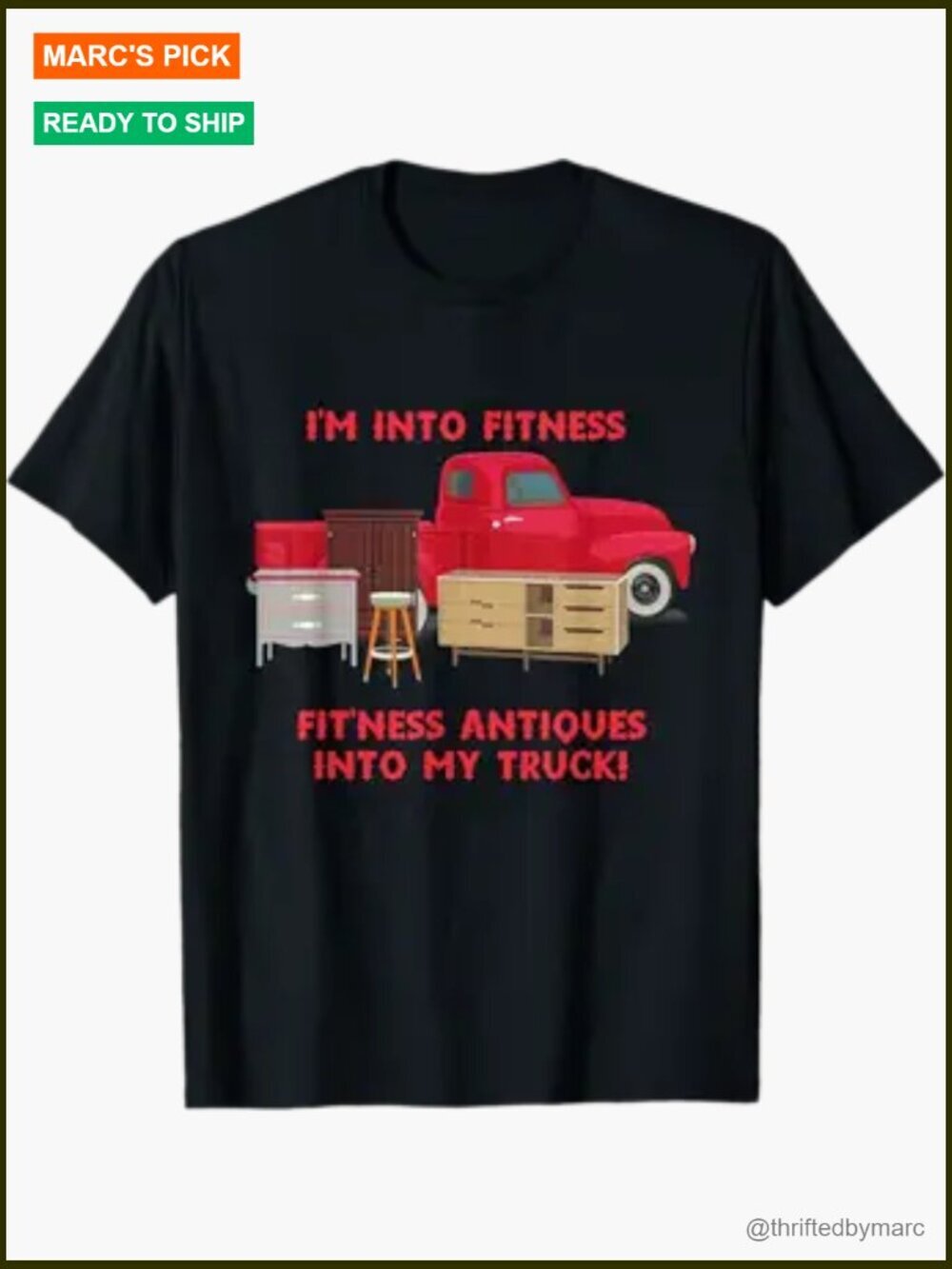 Funny Antique Thrift Shopper Vintage T-Shirt - Short Sleeve